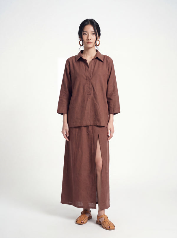 Cocoa Linen Co-ord Set