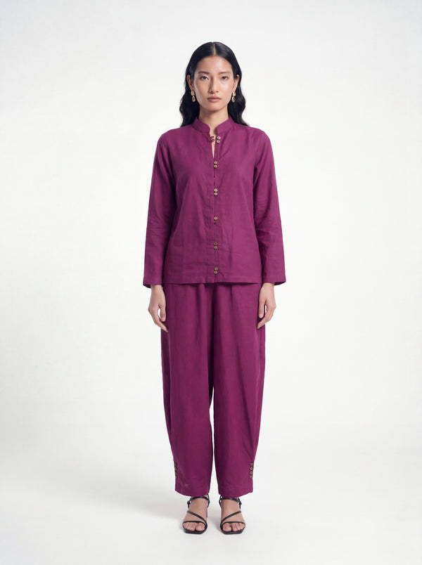 Plum Linen Co-ord Set