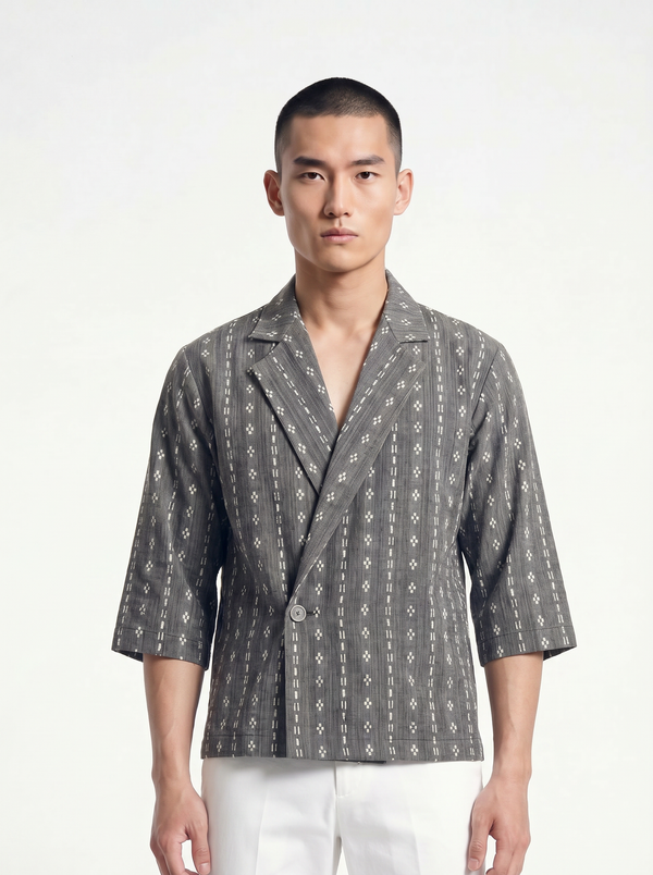 Black Woven Wrap Shirt